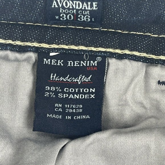 MEK Avondale Mens 30x36 Bootcut Big Stitching Dark - Picture 10 of 12
